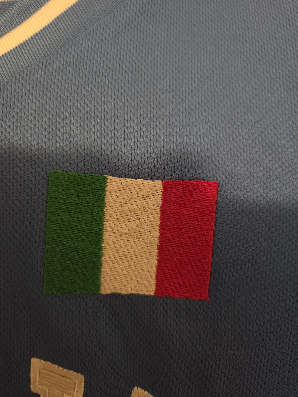 Italia Blue Girls' Cropped Tee with Flag Patch